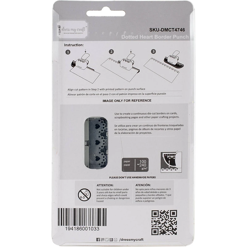 Dress My Craft® Dotted Heart Border Punch