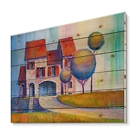 Designart - House With Red Roof In The Village