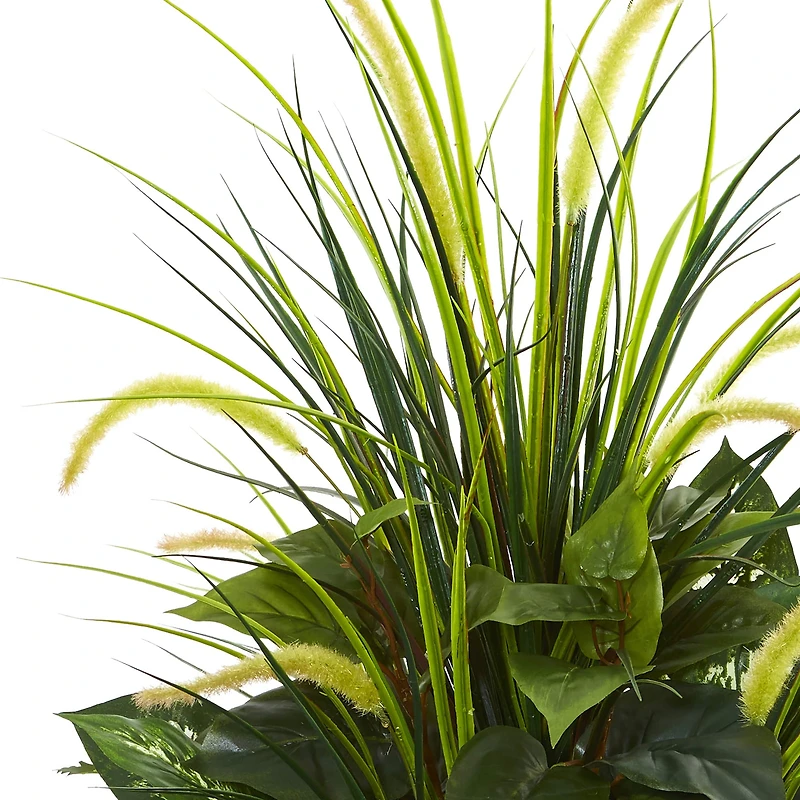 4ft. Mixed River Fern & Dogtail In White Tower Planter