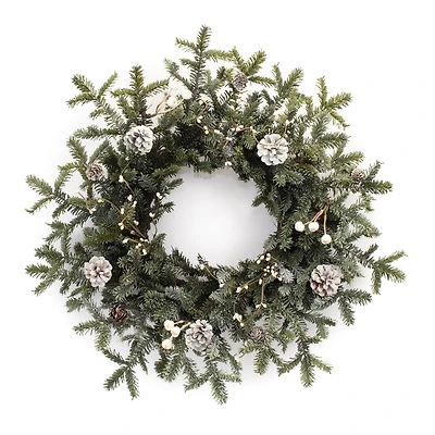 27" Frosted Pinecone Berry Wreath