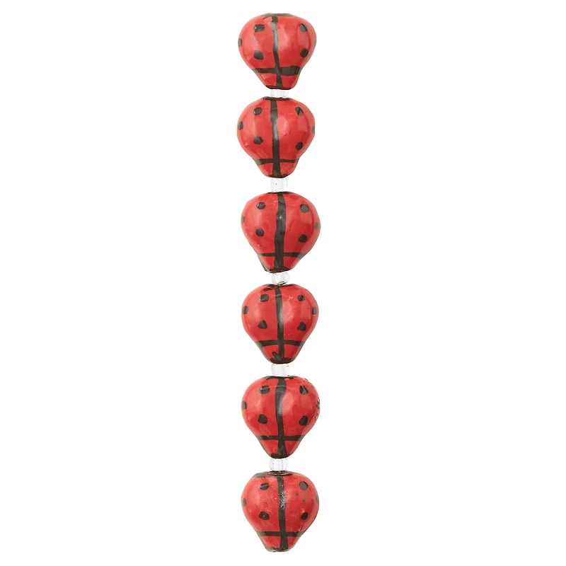 Red Ladybug Ceramic Beads, 17mm by Bead Landing™