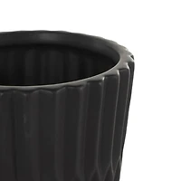 Double Ribbed Textured Ceramic Planter Set