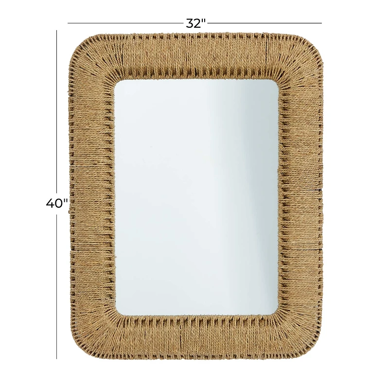 Brown Iron Bohemian Wall Mirror, 40" x 32" x 3"