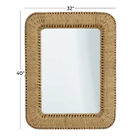Brown Iron Bohemian Wall Mirror, 40" x 32" x 3"