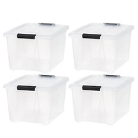 IRIS® 32qt. Buckled Clear Boxes with Clear Buckle Lids, 4ct.