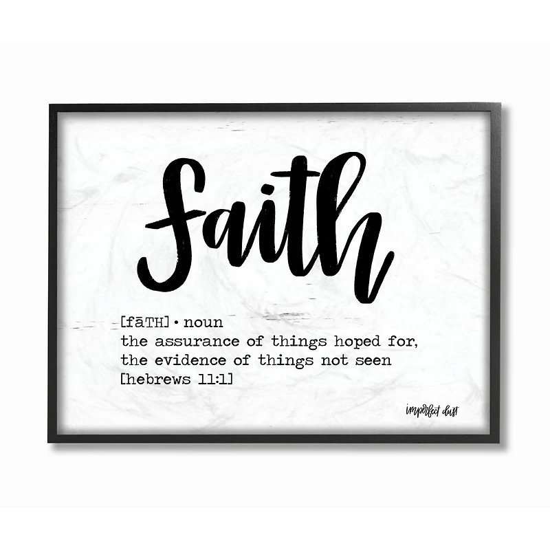 Stupell Industries Faith Definition Religious Black And White Word Design Framed Wall Art