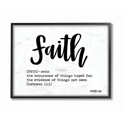 Stupell Industries Faith Definition Religious Black And White Word Design Framed Wall Art