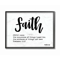 Stupell Industries Faith Definition Religious Black And White Word Design Framed Wall Art