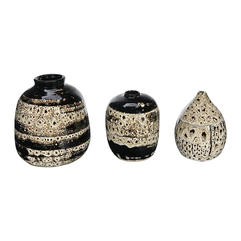 Hello Honey® Reactive Glaze Brown Terracotta Vase Set