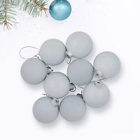9ct. 2.5" Shiny & Matte White Glass Ball Ornaments