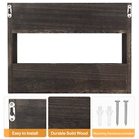 Rustic Wood Floating Storage Shelf with 3 Hooks