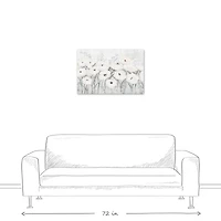 Florals In Gray 30" x 20" Canvas Wall Art