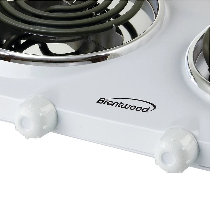 Brentwood White 1500W Double Electric Burner