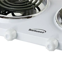 Brentwood White 1500W Double Electric Burner