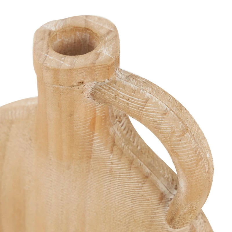 Natural Wood Slim Jug Inspired Vase Set