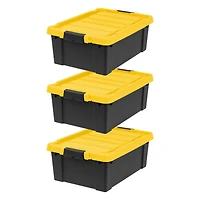 IRIS® 47qt. Black Store-It-All Utility Totes with Yellow Buckle Lids, 3ct.