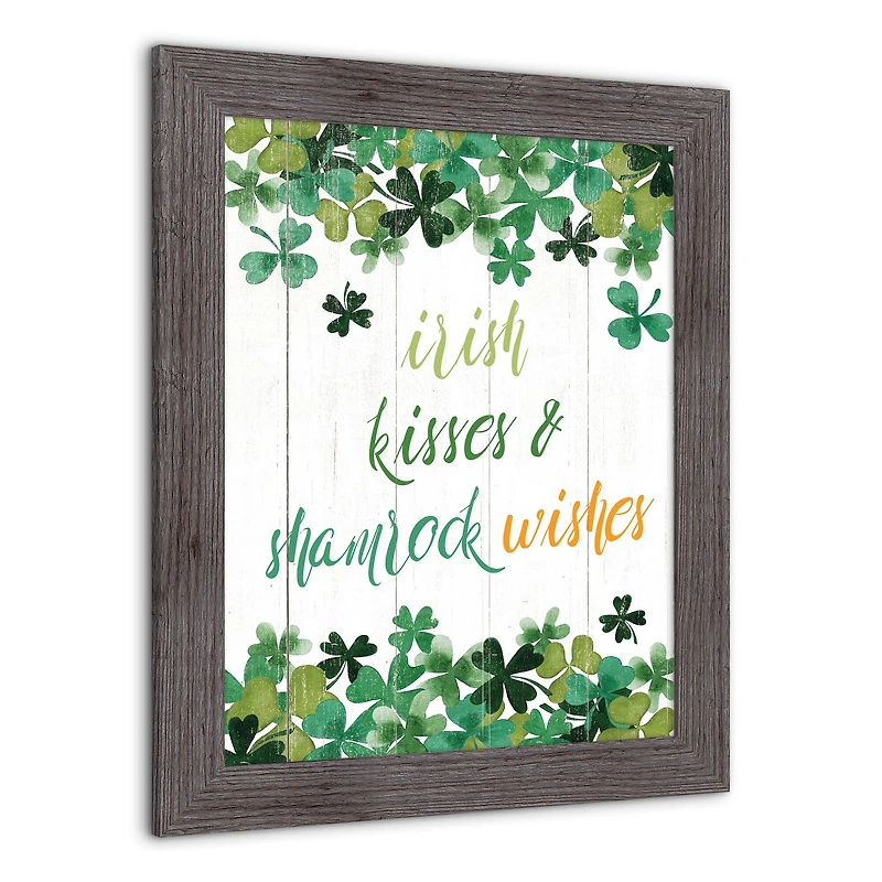 Irish Kisses Shamrock Wishes Framed Print 2 16" x 20" Western Gray Framed Print