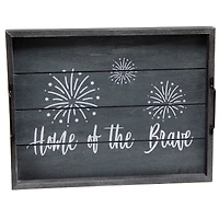 Elegant Designs™ 15.5" Home of the Brave Serving Tray with Handles