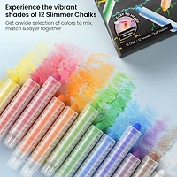 Arteza® Kids Slimmer Chalk with Chalk Holders, Set of 12 pcs