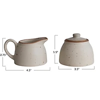 Hello Honey® Ivory & Brown Speckled Stoneware Creamer & Sugar Pot Set
