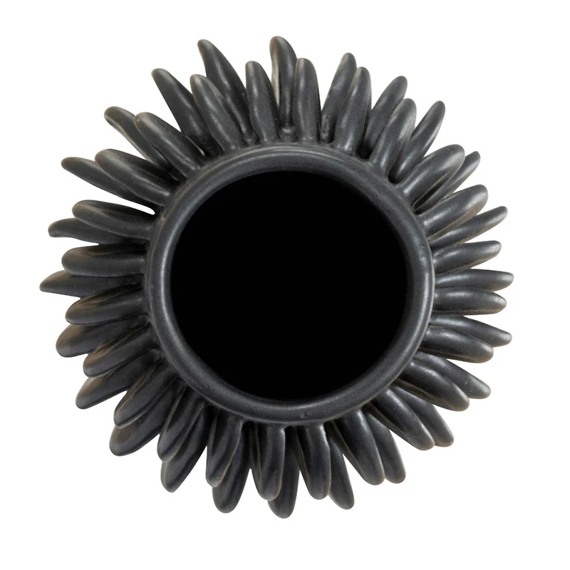 Hello Honey® Bloomingville 5.5" Black Modern Pleated Stoneware Vase