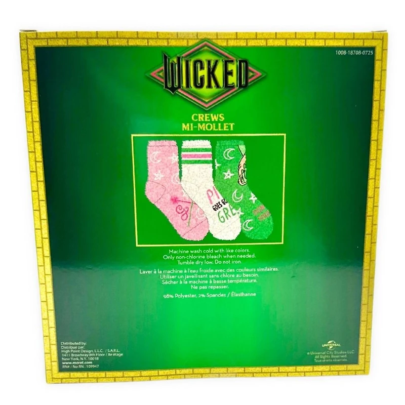 Wicked 3 Pack Cozy Crew Socks in Greeting Card Box