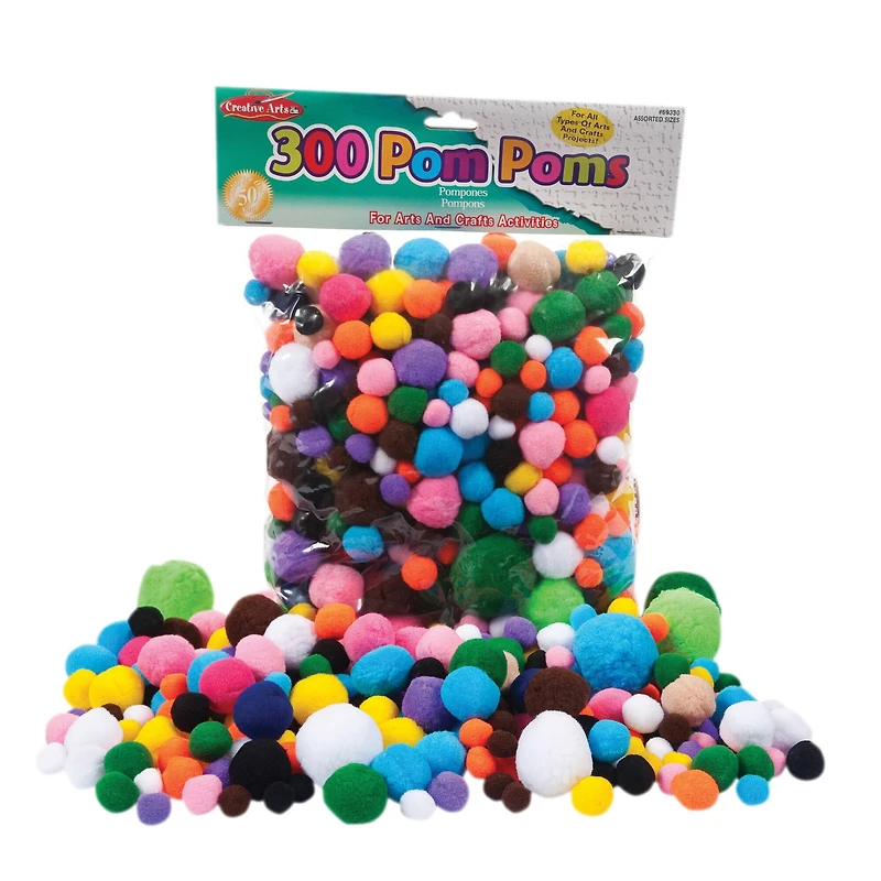 Charles Leonard Creative Arts™ Pom Poms, 3 Packs of 300
