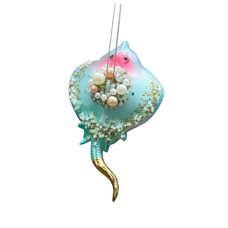 5" Pink & Blue Manta Ray Glass Ornament by Ashland®