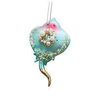 5" Pink & Blue Manta Ray Glass Ornament by Ashland®