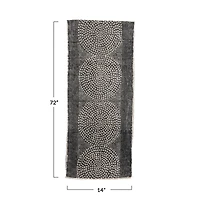 Hello Honey® 72" Stonewashed Cotton Canvas Table Runner with Dot Pattern and Frayed Edges