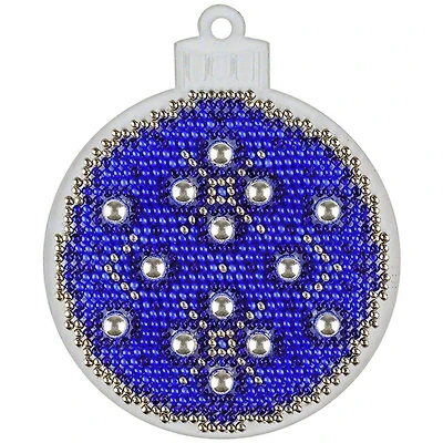 Wonderland Crafts Blue & Silver Ball Ornament Bead Embroidery on Plastic Kit