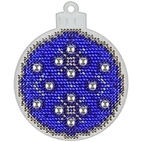 Wonderland Crafts Blue & Silver Ball Ornament Bead Embroidery on Plastic Kit