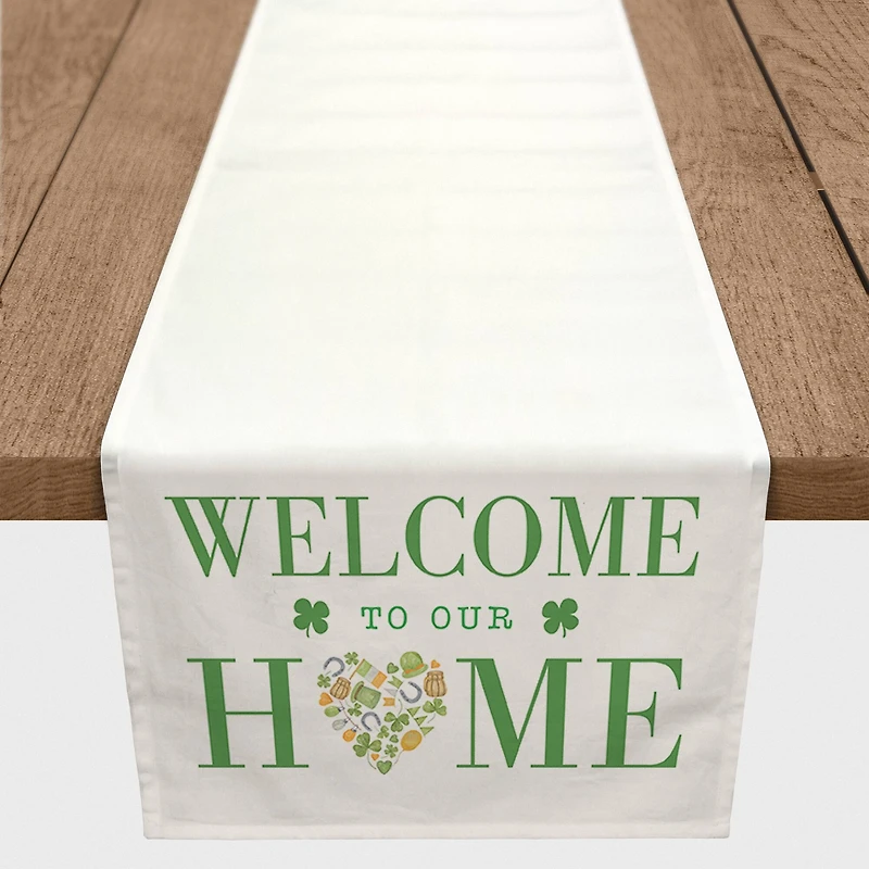 Welcome St Patty Home Short 16" x 72" Cotton Twill Runner