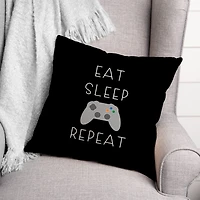 Eat Sleep Game 18" x 18" Throw Pillow
