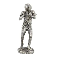 Silver Polystone Sculpture, Baseball Player 16" x 6" x 6"