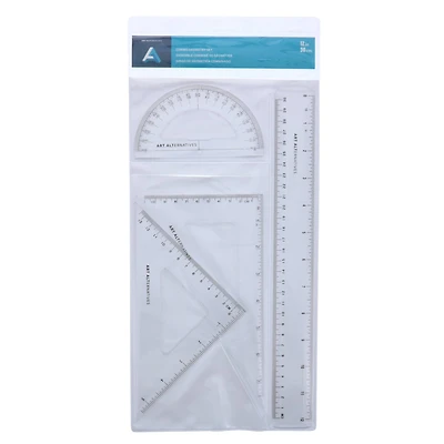 12 Pack: Art Alternatives Combo Geometry Set with 12" Ruler
