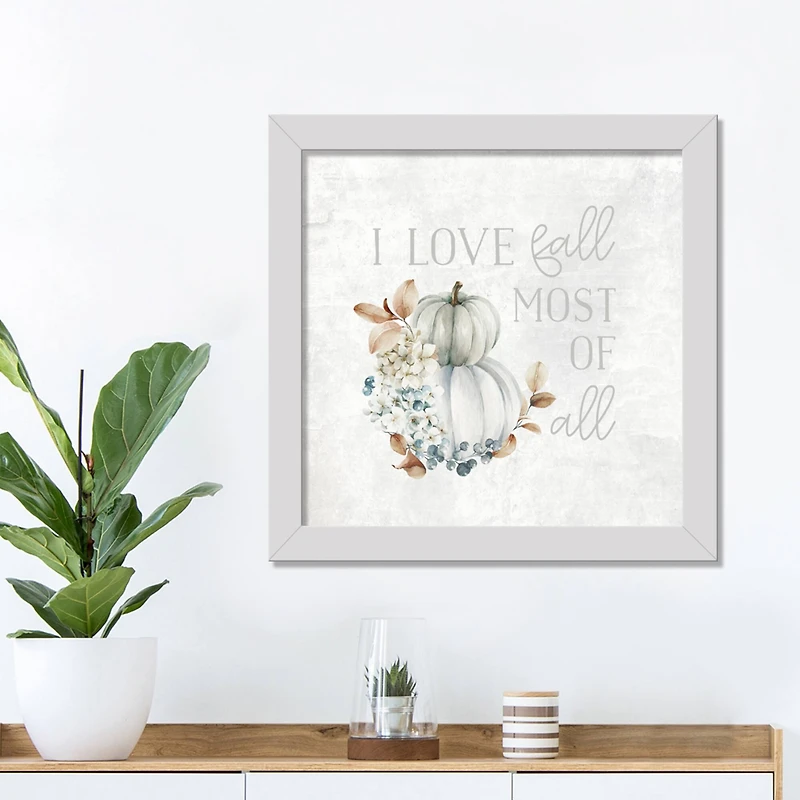 I Love Fall Print in White Frame
