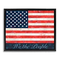Stupell Industries We The People Flag Floater Framed Art