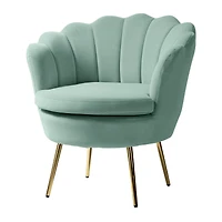 Karat Home Laura Contemporary & Classic Velvet Barrel Chair with Channel Tufted Back