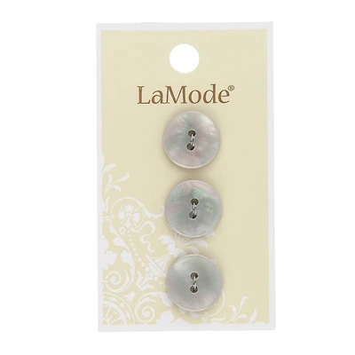 LaMode® 5/8" White Iridescent Faux Shell 2-Hole Buttons, 3ct.