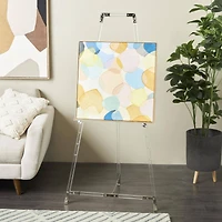 57" Clear Acrylic Plastic Adjustable 7-Tier Display Easel with Silver Accents & Chain Support