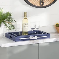 Blue MDF Farmhouse Tray Set