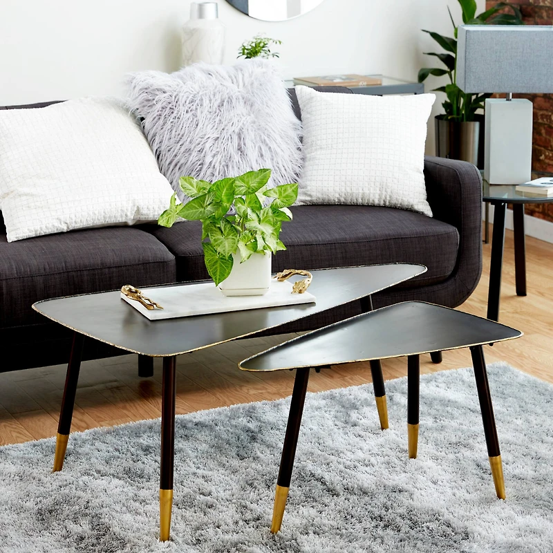 Black Metal Modern Accent Table Set