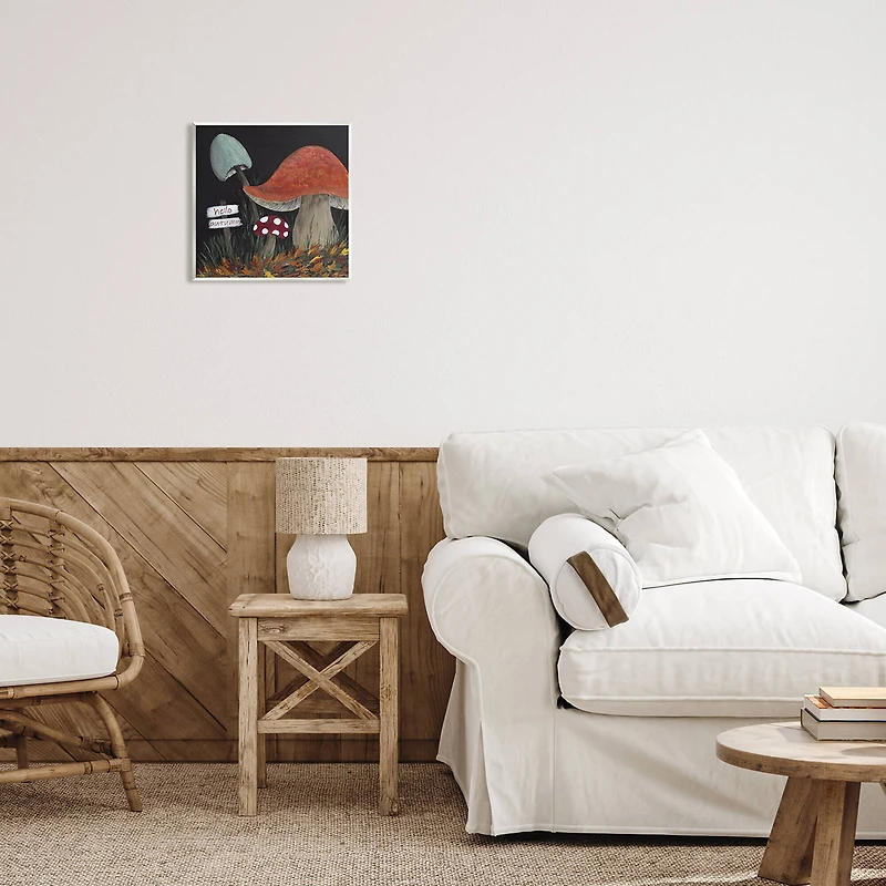 Stupell Industries Hello Autumn Woodland Mushroom Forest Wall Plaque Art