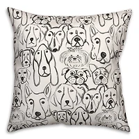 Dog Face Sketch 10 Throw Pillow