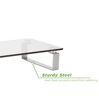 Mind Reader Clear Glass Desktop Monitor Stand