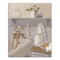 Country Bathroom 24" x 30" Canvas Wall Art