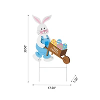 Glitzhome® 30.5" Easter Bunny Cart Wooden Décor
