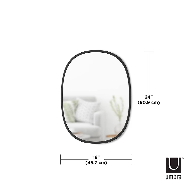 Umbra 24" Black Hub Oval Wall Mirror