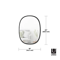 Umbra 24" Black Hub Oval Wall Mirror